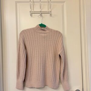 Jessica Simpson Ribbed Mock Neck Sweater - Light Pink/ Violet